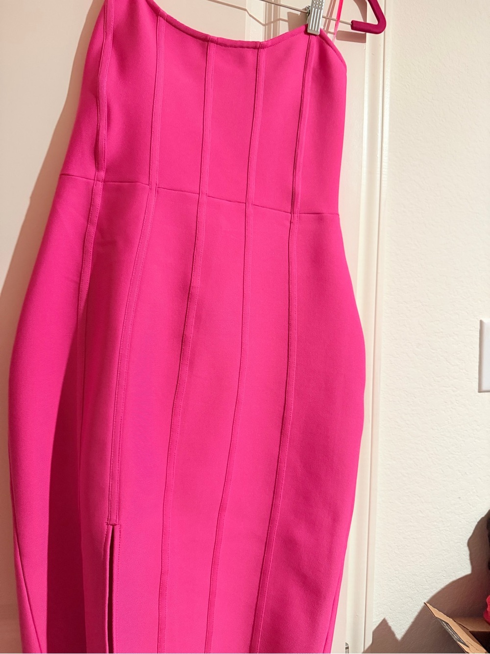 Fashion Nova Hot Pink Strapless Bandage Dress - Picture 2 of 3
